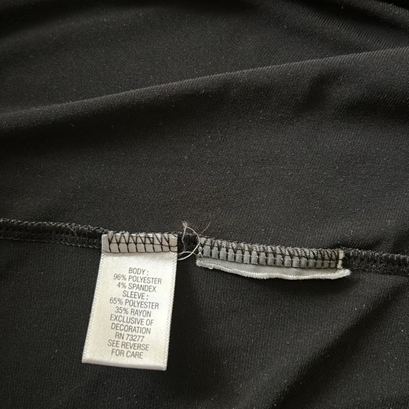 Simply Vera Wang Black Ruched Side Long Sleeve Midi Dress - Picture 8 of 8